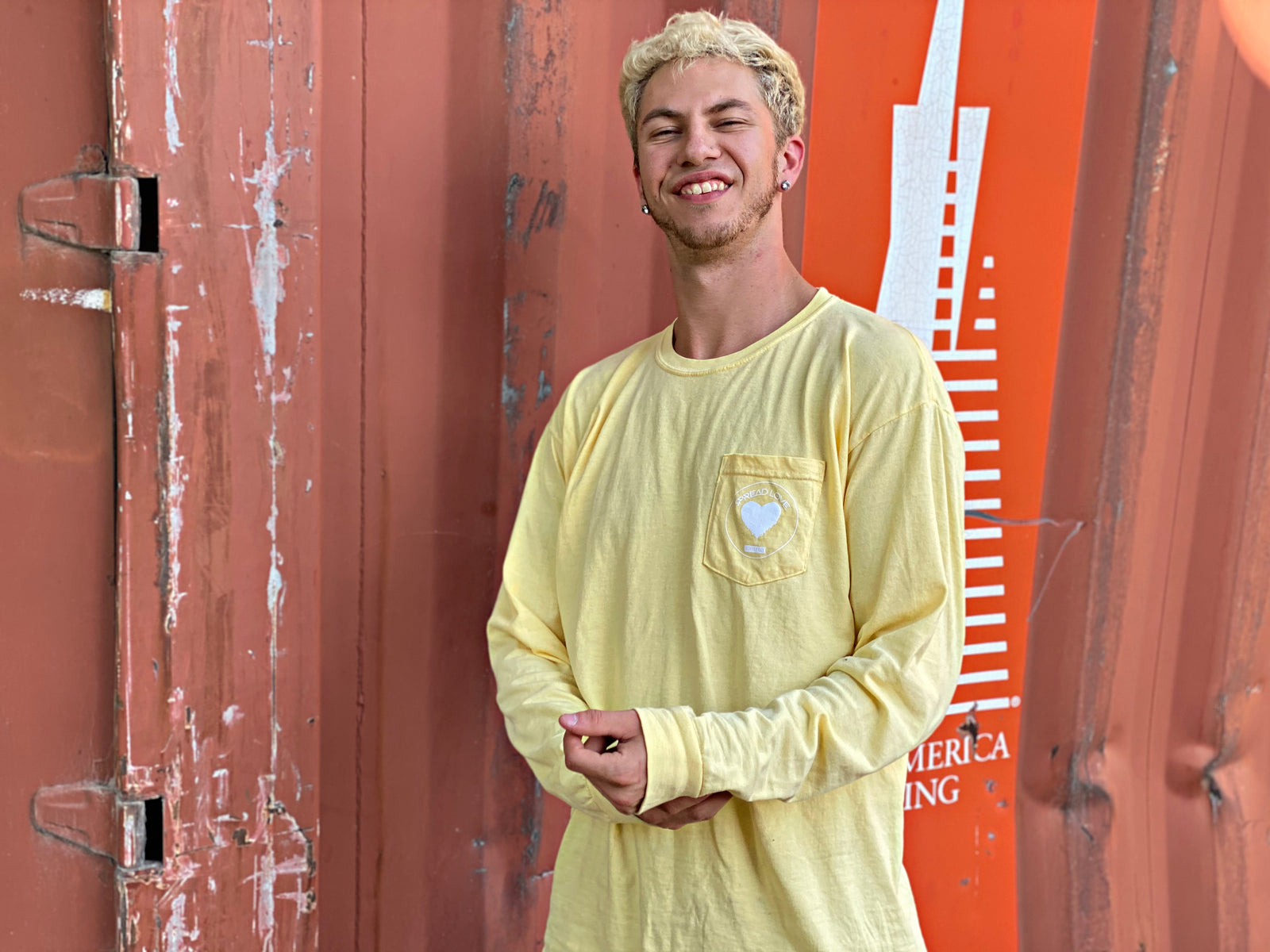 Spread Love Long Sleeve Pocket Tee Original (Butter)
