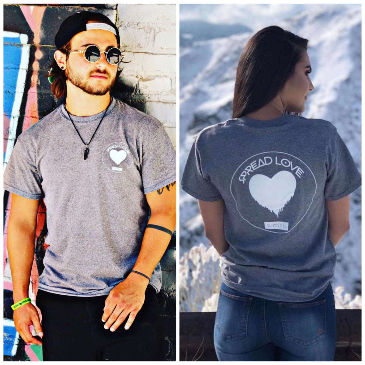 Spread Love Classic Graphic Tee (Heather Grey)