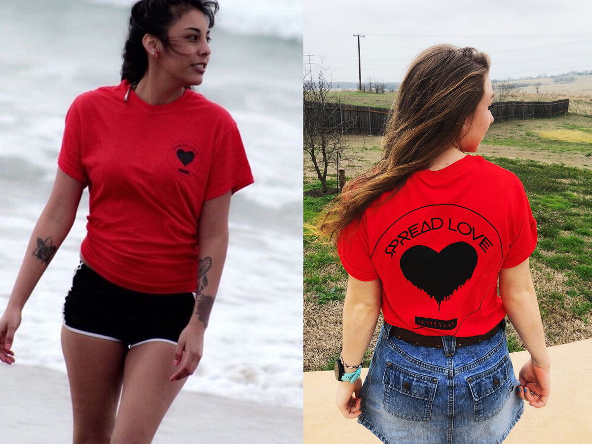 Spread Love Classic Graphic Tee (Red)