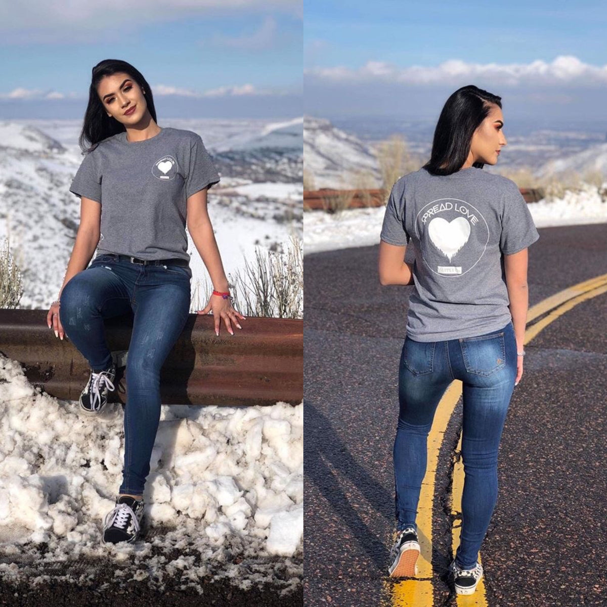 Spread Love Classic Graphic Tee (Heather Grey)