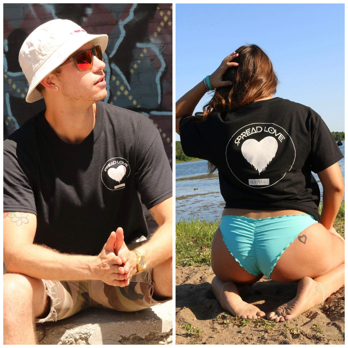 Spread Love Classic Graphic Tee (Black)