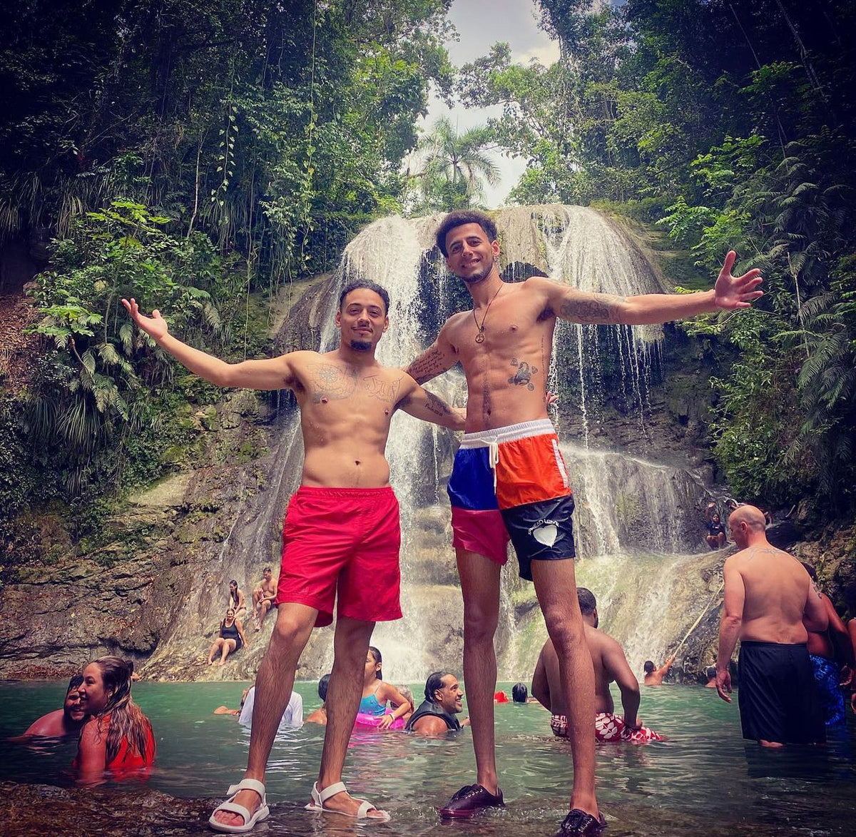 Spread Love Color Block Drawstring Board Shorts