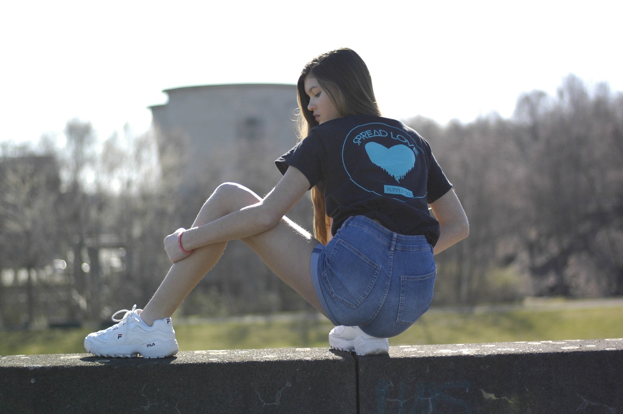 Spread Love Classic Graphic Tee (Black & Teal)